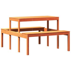 vidaXL Piknikp&ouml;yt&auml; vahanruskea 110x134x75 cm t&auml;ysi m&auml;nty