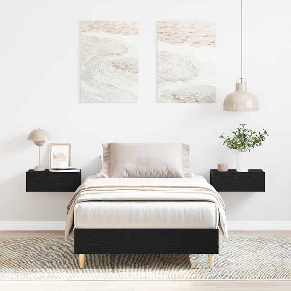 vidaXL S&auml;ngyn runko Musta tammi. 203 x 93 x 25 cm Tekninen puu