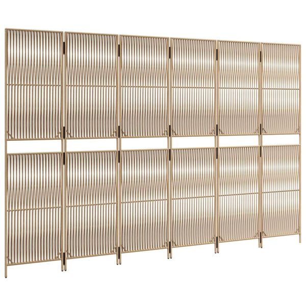 vidaXL Tilanjakaja 6 paneelia beige polyrottinki