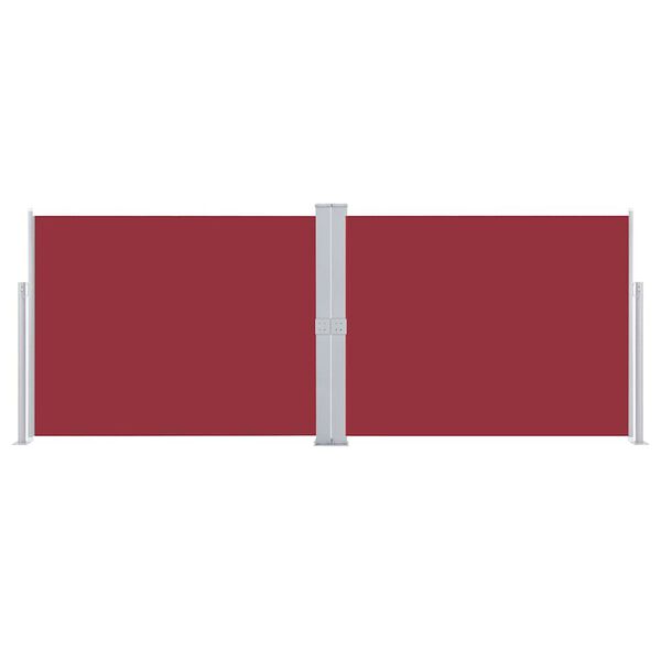 vidaXL Sisäänvedettävä sivumarkiisi 140x1000 cm punainen