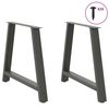 vidaXL Ruokapöydän jalat A-muotoiset 2 kpl antrasiitti 90x(72-73) cm teräs