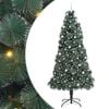 vidaXL Teko pre-lit joulukuusi palloilla jalustalla Vihre&auml; 240 cm PET