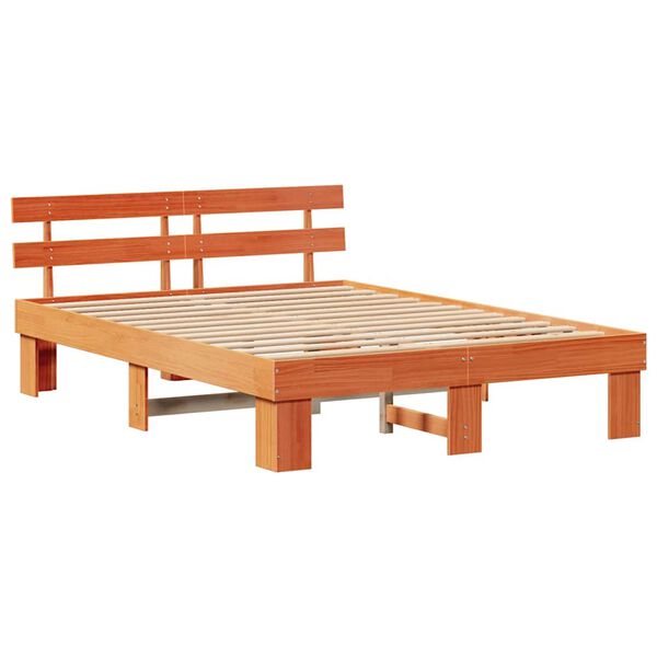 vidaXL S&auml;ngyn runko Vaha ruskea 5FT King Size Massiivinen m&auml;nty