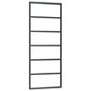 vidaXL Liukuovi asennustarvikkeilla musta 76x205 cm ESG lasi