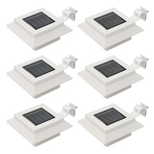 vidaXL Ulkoaurinkokennovalaisin 6 kpl LED neli&ouml; 12cm valkoinen