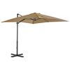 vidaXL Aurinkovarjo cantilever alumiinitolpalla 250x250 cm taupe