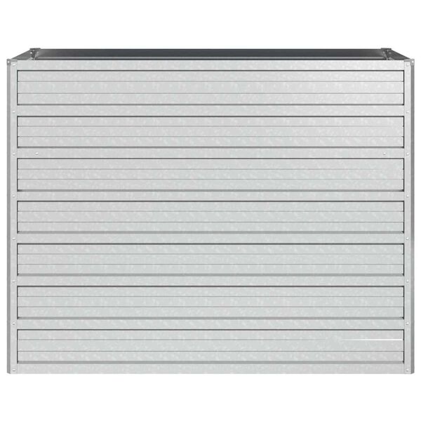 vidaXL Korotettu kukkalaatikko 100x40x77 cm galvanoitu teräs hopea