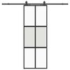 vidaXL liukuovi laitteistosarjalla musta 76x205 cm karkaistu lasi