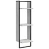 vidaXL Sein&auml;hylly 3 kerrosta harmaa Sonoma 30x25x100 cm tekninen puu