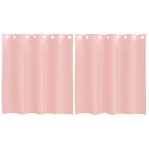 vidaXL Voileeverhot l&auml;piviennill&auml; 2 kpl pinkki 140x140 cm