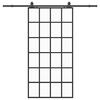 vidaXL liukuovi laitteistosarjalla musta 102x205 cm ESG lasi