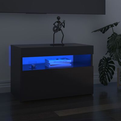 vidaXL TV-tasot LED-valoilla 2 kpl korkeakiilto harmaa 60x35x40 cm