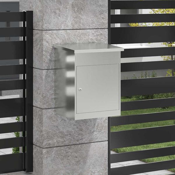 vidaXL Pakettipostilaatikko Musta 47.5 x 38 x 59 cm Galvanoitu ter&auml;s