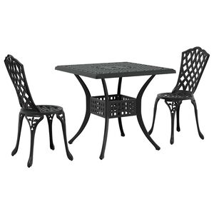 vidaXL Puutarap&ouml;yt&auml;sarja 3 pcs Musta Valu-alumiini