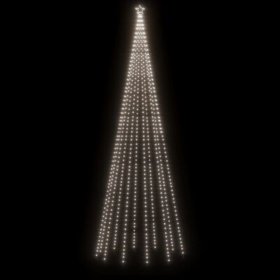 vidaXL Joulukuusi piikillä 732 kylmän valkoista LED-valoa 500 cm