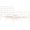 vidaXL S&auml;ngynrunko valkoinen t&auml;ysi puu 120x200 cm