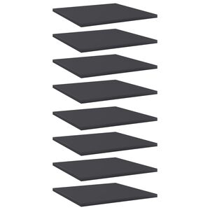 vidaXL Kirjahyllytasot 8 kpl harmaa 40x40x1,5 cm tekninen puu