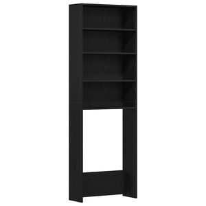 vidaXL Pesukonekaappi Musta tammi. 64 x 24 x 190 cm Tekninen puu