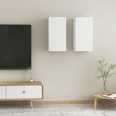 vidaXL TV-tasot 2 kpl valkoinen 30,5x30x60 cm tekninen puu