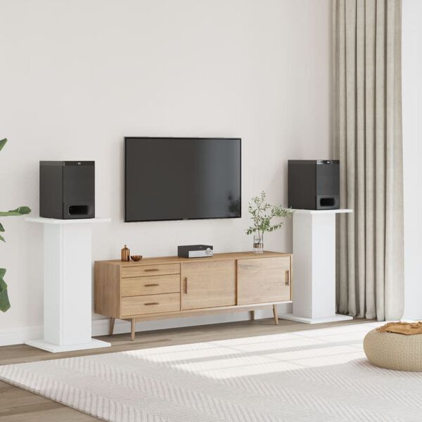 vidaXL Kaiutintelineet 2 kpl valkoinen 30x30x80 cm tekninen puu