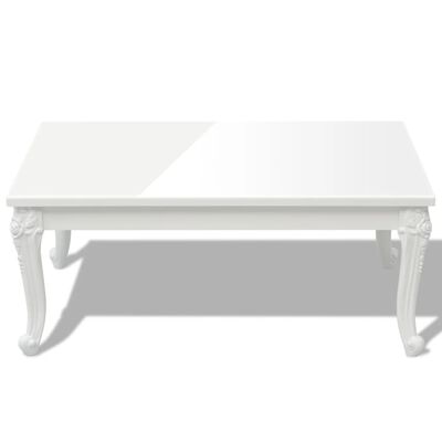 vidaXL Kahvipöytä 100x60x42 cm Korkeakiilto Valkoinen