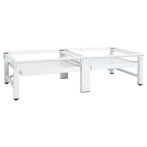 vidaXL Pesukoneen ja kuivausrummun korokejalusta hyllyill&auml; valkoinen