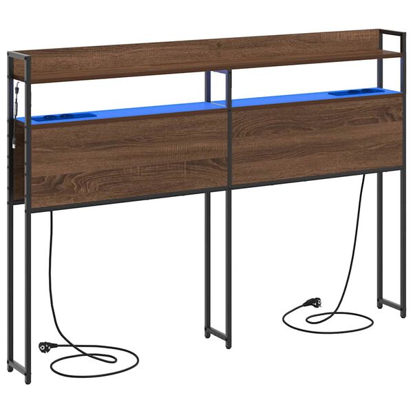 vidaXL Päätylevy hyllyllä päätyllä Ruskea tammi 150 cm Tekninen puu