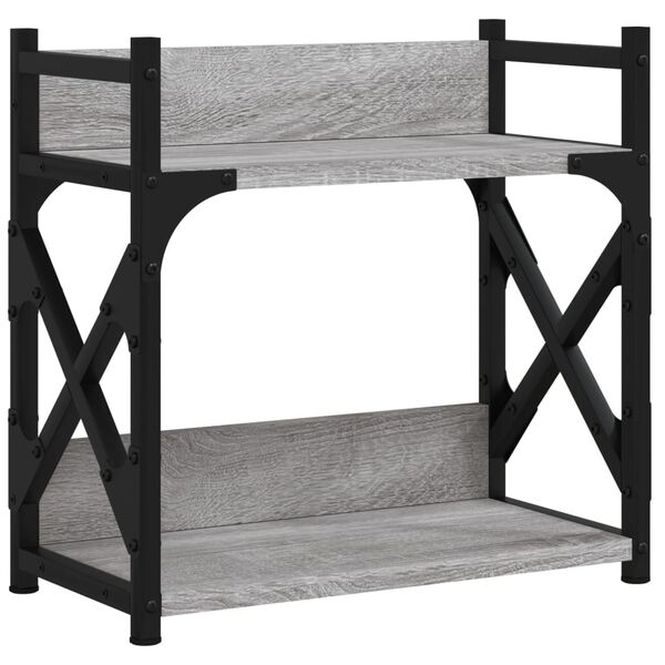 vidaXL Tulostinteline 2 tasoa harmaa Sonoma 40x20x40 cm tekninen puu