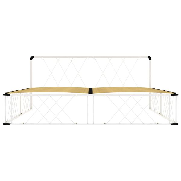 vidaXL S&auml;ngynrunko valkoinen metalli 200x200 cm