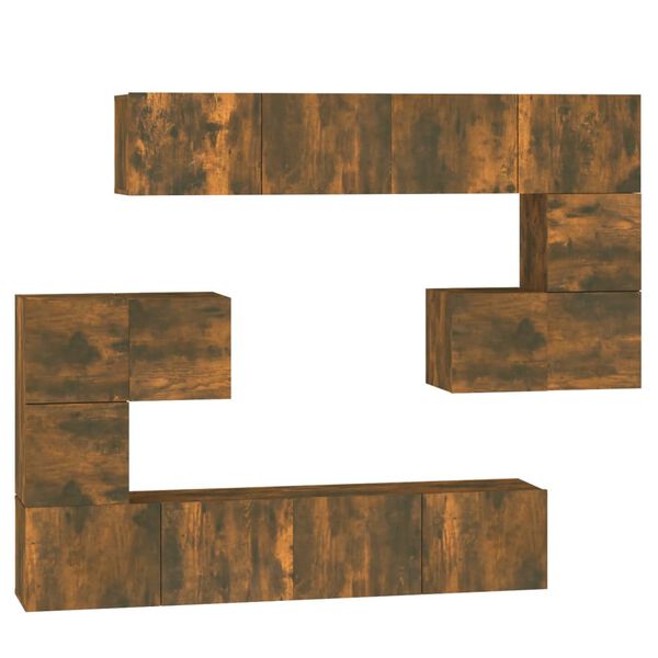 vidaXL Sein&auml;kiinnitett&auml;v&auml; TV-kaappi savutammi tekninen puu