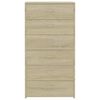 vidaXL Lipasto 6 vetolaatikolla Sonoma-tammi 50x34x96 cm tekninen puu