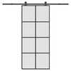 vidaXL Liukuovi asennustarvikkeilla 90x205 cm ESG lasi ja alumiini