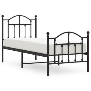 vidaXL Metallinen s&auml;ngynrunko p&auml;&auml;dyill&auml; musta 75x190 cm