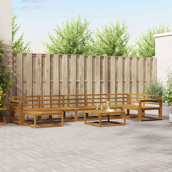 vidaXL Ulkosohvakokoelma 8 pcs Luonnollinen Tihe&auml; akasiapuu