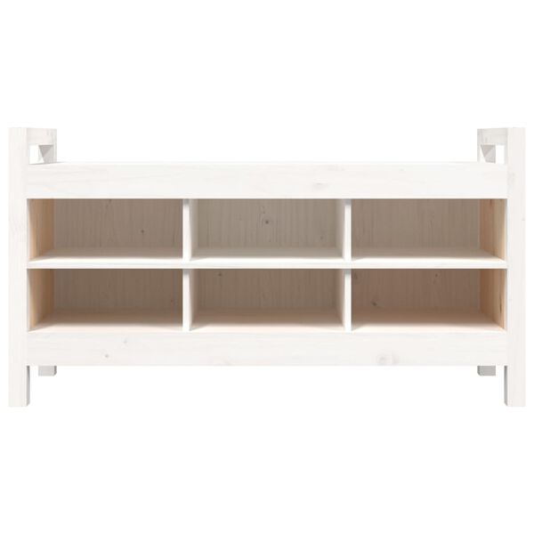 vidaXL Eteisen penkki valkoinen 110x40x60 cm täysi mänty