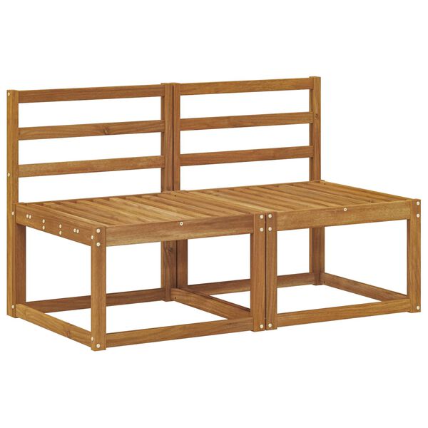 vidaXL 2 Kappale Ulkotilan keskisohva Tihe&auml; akasiapuu Luonnollinen