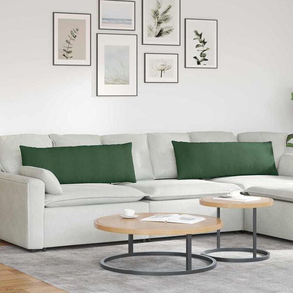 vidaXL Sohvatyynyt 2 pcs Tummanvihreä 120 x 40 cm Korduroikangas