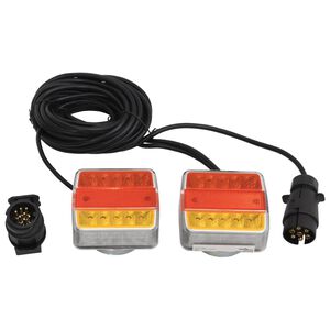 vidaXL Per&auml;vaunuvalot 2 kpl pun. 10,5x7,5x10 cm 12V LED-polttimo
