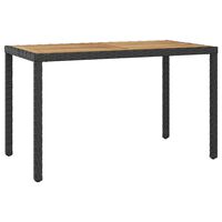 vidaXL Puutarhapöytä musta ja ruskea 123x60x74 cm täysi akaasia