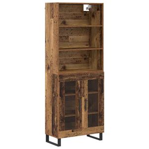 vidaXL Korkea kaappi 2 pcs Vanha puu Tekninen puu