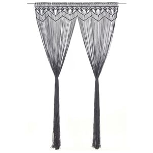 vidaXL Macrame verho antrasiitti 140x240 cm puuvilla