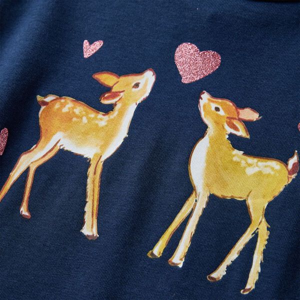 Lasten pitk&auml;hihainen T-paita laivastonsininen 128