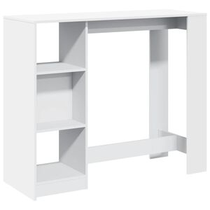 vidaXL Baarip&ouml;yt&auml;/hyllyt valkoinen 124x46x103,5 cm tekninen puu