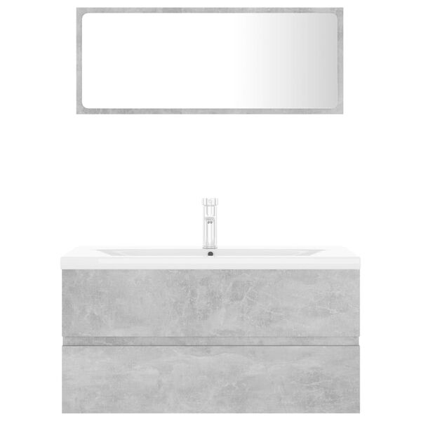 vidaXL Kylpyhuoneen kalustesarja betoninharmaa lastulevy