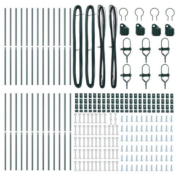 vidaXL Aitalatu Muut 26 pcs Vihreä 3,2 x 3,2 x 200 cm Teräs