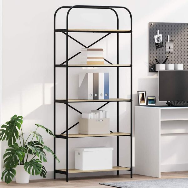 vidaXL Kirjahylly Sonoman tammi 80 x 30 x 183 cm Tekninen puu