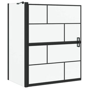 vidaXL Kylpy suihkuverho Musta ja l&auml;pin&auml;kyv&auml; 100 x 68 x 128 cm