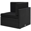vidaXL 5-osainen Puutarhasohvasarja tyynyill&auml; musta polyrottinki