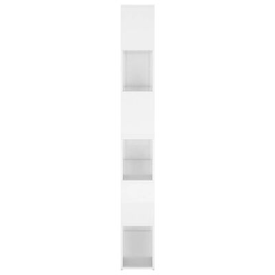 vidaXL Kirjahylly/tilanjakaja korkeakiilto valkoinen 100x24x188 cm