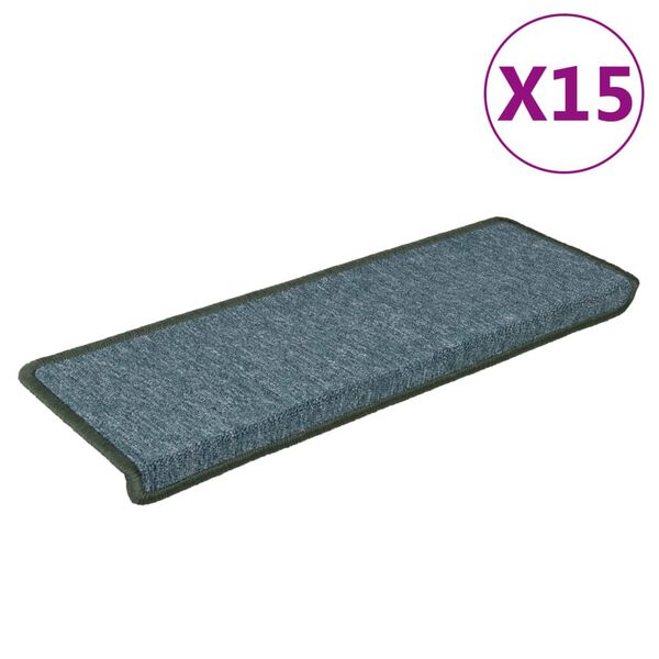 vidaXL Porrasmatot 15 kpl 65x21x4 cm tummanvihre&auml; suorakaiteen muotoinen reuna
